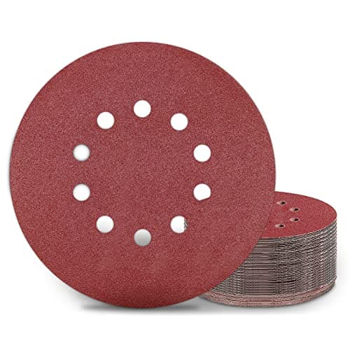 Image of KONGMING 25 Pcs 225mm Sanding Discs Grit 100 9 inch Sanding Discs 10 Hole Hook and Loop for Drywall Sander