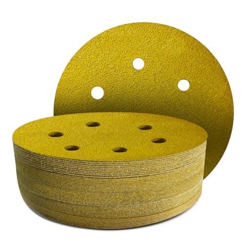 Image of GZKTY 50Pcs 150mm Sanding Discs, 80 Grit, 6-Hole, Round Hook and Loop Sandpaper for Random Orbital Sander