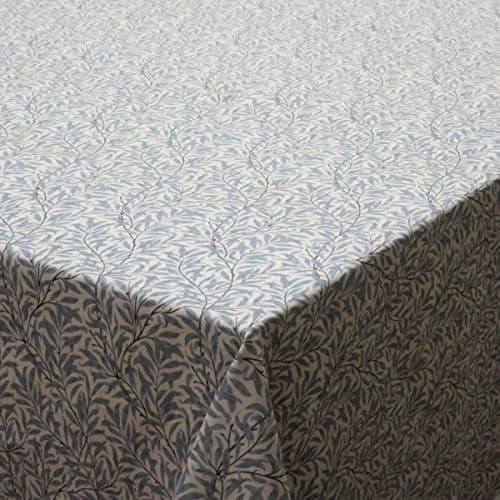 Image of Jolee Fabrics William Morris Cotton Fabric Tablecloth | Round Table Cloth 100cm Diameter | Patterned Floral Table Cover For Dining, Kitchen & Coffee Tables (Willow Bough Blue)