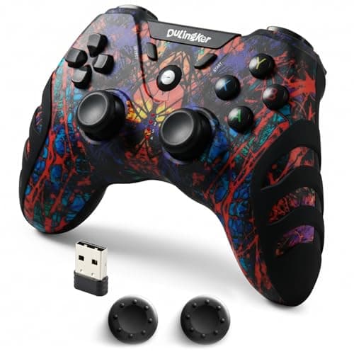 Image of DuLingKer Wireless PC Controller, PS3 PC Gamepad Controller with Dual Vibration, Wireless 2.4G Gaming Controllers for PC Windows 11 10 8 7, PS3, Android Smart TV, TV Box, Laptop, Steam, Raspberry Pi