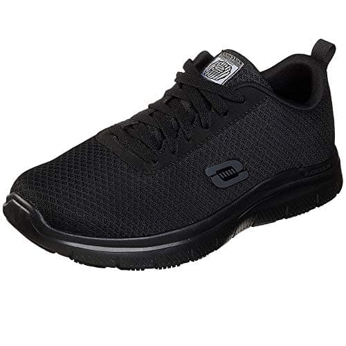 Image of Skechers Men's Flex Advantage - Bendon SR Sneaker,Black Mesh Water Stain Repellent Treatment,8 UK