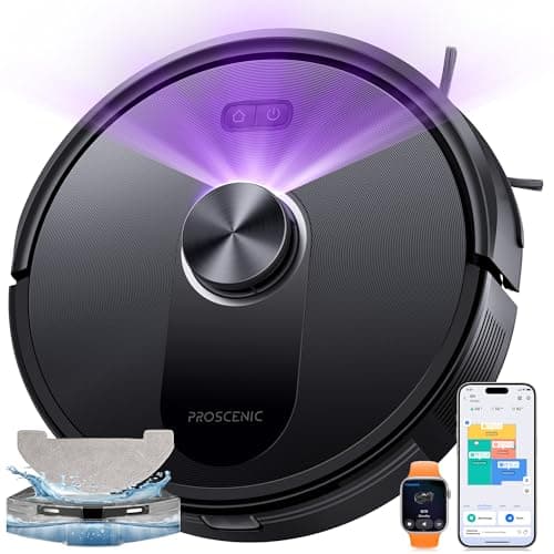 Image of Proscenic Q10+ Robot Vacuum Cleaner with Mop, 8000Pa Strong Suction Robotic Vacuum, LiDAR Navigation, 200Mins Runtime, Smart App Control for Pet Hair, Hard Floors and Carpets
