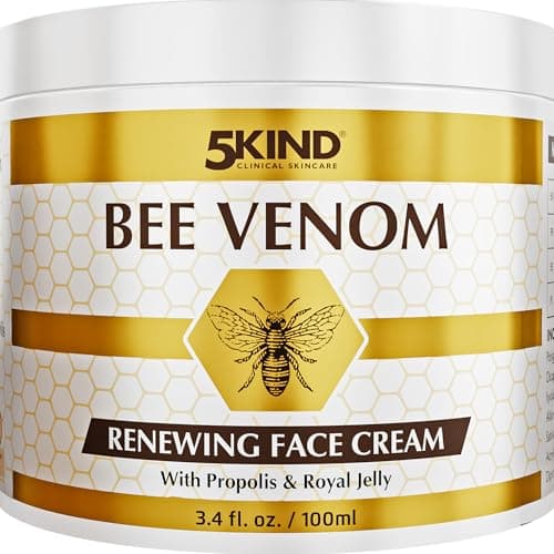 Image of 5Kind Bee Venom Renewing Face Cream with Propolis & Royal Jelly 100ml - Anti Aging Face Cream with Bee Venom for Men & Women - Bee Venom Cream for Wrinkles - Bee Venom Skin Restoration Cream