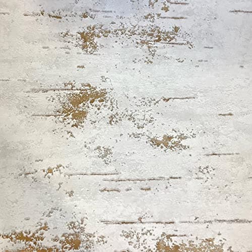 Image of Industrial Stone Concrete White Metallic Gold Wallpaper - Paste The Wall Blown Vinyl Bedroom Modern Contemporary