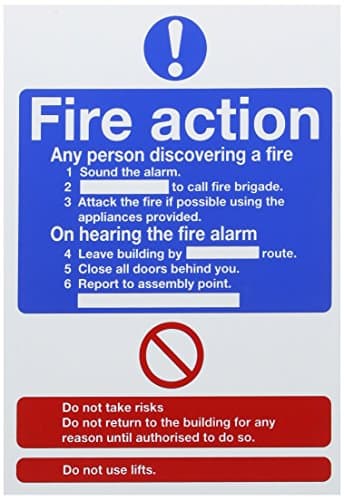 Image of SIGNSLAB FR03551R Safety Sign "Fire Action Standard", A5 size, PVC