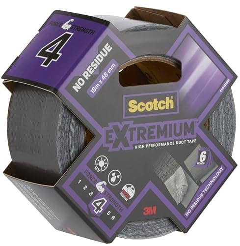 Image of Scotch Extremium Duct Tape, No Residue, High performance, 18 m x 48 mm - Extra strong adhesive, Ideal for Demanding Repairs, Water and UV Resistant, Hand Tearable, Silver Gaffer Tape