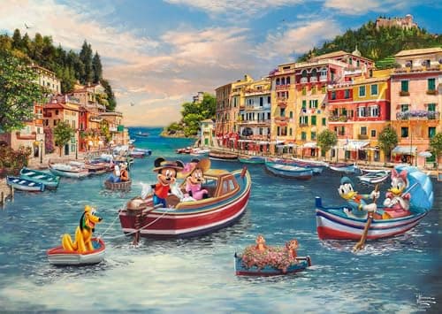 Image of Schmidt | Thomas Kinkade: Disney Mickey and Minnie in Italy | 1,000 Piece Jigsaw Puzzle | Age 14+