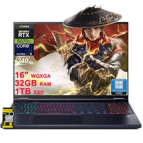Image of acer Predator Helios Neo 16S AI Gaming Laptop 16" WQXGA OLED 240Hz (100% DCI-P3) Intel 24-core Ultra 9 275HX 32GB DDR5 1TB SSD GeForce RTX 5070 Ti DLSS4 (Up to 992 AI Tops) Win11Pro ICP Hub w/Copilot