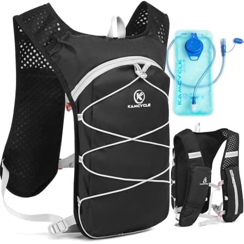 Image of KAMCYCLE® Running Hydration Vest Backpack,Lightweight Cycling Water Backpack,Water Bladder Bag Daypack for Hiking Trail Running Biking Race Marathon for Women Men (With 2l Bladder)