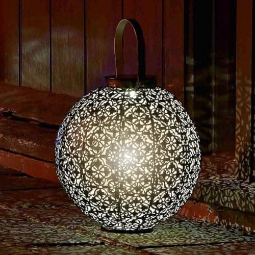 Image of Garden Mile Damasque Solar Lanterns For The Garden Solar Lights Outdoor Waterproof Freestanding Or Hanging Solar-powered Lights Large LED Lanterns for outside For Patio Yard Outdoor Lighting