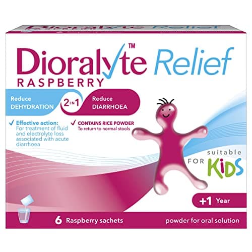 Image of Dioralyte Relief Raspberry - Fast and Effective Rehydration Treatment to Help Replace the Loss of Body Fluid and Electrolytes (minerals and salts) - Raspberry Flavour, 6 Count (Pack of 1)