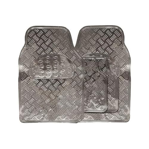 Image of Streetwize SWUXM8 Vision Checker Mats - Car Mats w/Anti-Slip Backing, Metallic Style