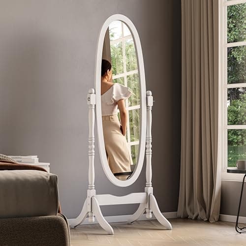 Image of Vida Designs Nishano Cheval Mirror Floor Free Standing Full Length Dressing Adjustable Furniture Large White