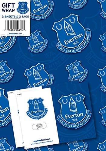 Image of Official Everton FC Gift Wrapping Paper - 2 Sheets & 2 Tags
