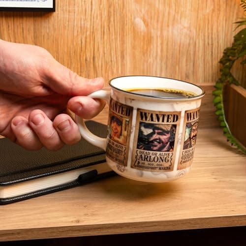 Image of Paladone One Piece Wanted Straw Hat Pirates Heat Changing Mug 350ml, Officially Licensed Anime Merchandise, Coffee Cup for Hot Drinks, Tea, Hot Chocolate, Gift for Pop Culture Fans
