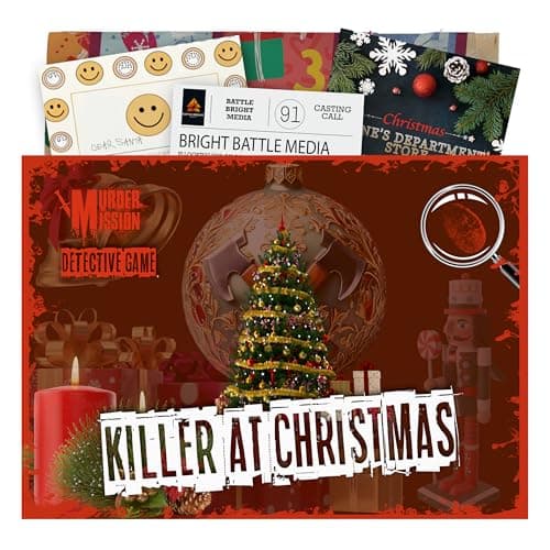 Image of Murder Mission - Murder Mystery Game - Detective Killer Case Files - Date Night, Party Groups - Unsolved Cryptic Games - Killer At Christmas