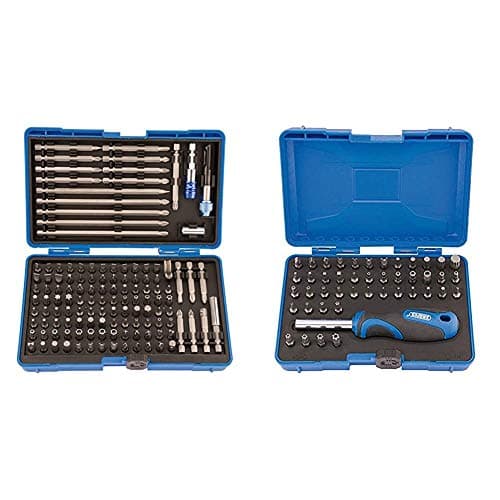 Image of Draper 82398 Magnetic Bit Holder Set (127 Piece), Silver & 82399 Security Screwdriver Bit and Driver Set (45 Piece) Black and Silver