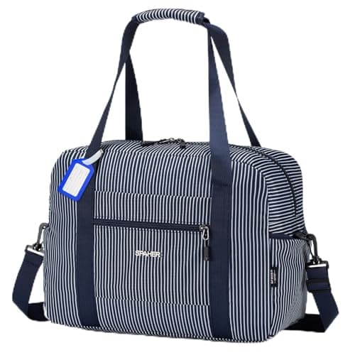 Image of SPAHER British Airways Cabin Bag 40x30x15 Foldable Travel Duffle Weekend Gym Bags for Women Men Waterproof Overnight Hospital Holdall Bag Handbag Small Carry on Underseat Hand Luggage