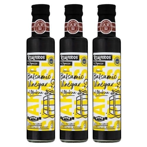 Image of Realfoods by Organico | Oak-Aged Balsamic Vinegar di Modena – Organic Heritage from the Heart of Italy, 250ml (Pack of 3)