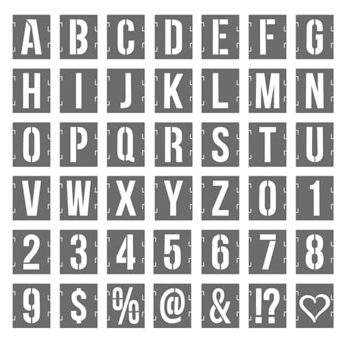 Image of PATIKIL 6 Inch Numbers Craft Stencils, 42 Pcs Letter Stencils Alphabet Interlocking Stencil Kit for Painting on Wall, Wood, Fabric