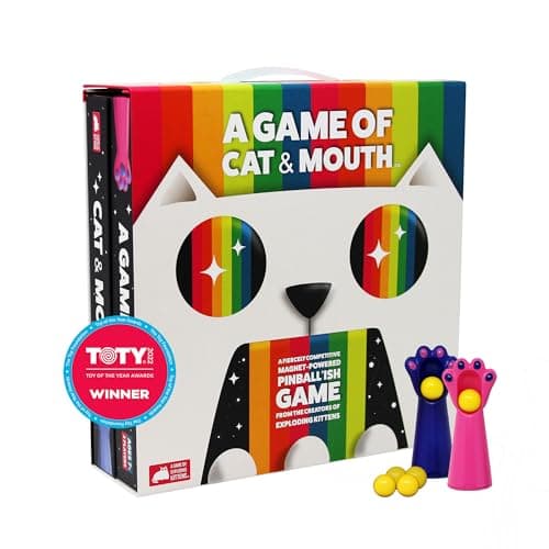 Image of Exploding Kittens - A Game of Cat & Mouth – Fling, Score, and Win! – 2 Player Mini Arcade Game - Pinball Like Toy
