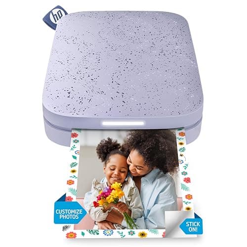 Image of HP Sprocket 2x3 (5.1x7.5 cm) Instant Smartphone Photo Printer, Portable Color Wireless Mobile Printer, Zink Sticky-Back Photos, Print from App on Compatible iOS & Android Devices with Bluetooth,Purple