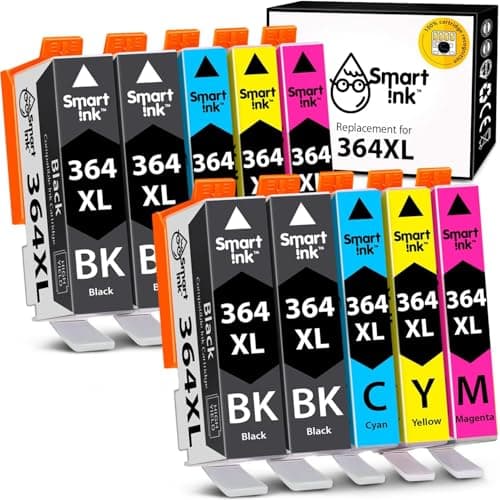 Image of Smart Ink Compatible Ink Cartridge Replacement for HP 364 XL 364XL 10 Multipack (4BK & 2C/M/Y) for HP Photosmart 5520 5510 6520 7510 7520 5524 6510 5515 B210 C6380 DeskJet 3520 3070A OfficeJet 4620
