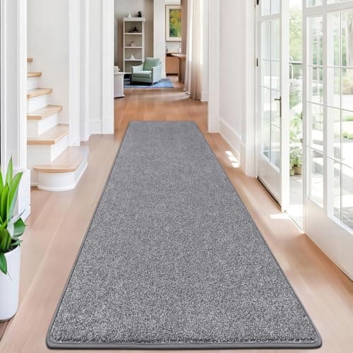 Image of SHACOS Hallway Runner Rug Non Slip Grey 80x300cm Dirt Trapper Runner Indoor Washable Kitchen Mat Rubber Backed Long Hall Rugs Heavy Duty Floor Carpet Mat for Entryway, Laundry Room, Bedroom