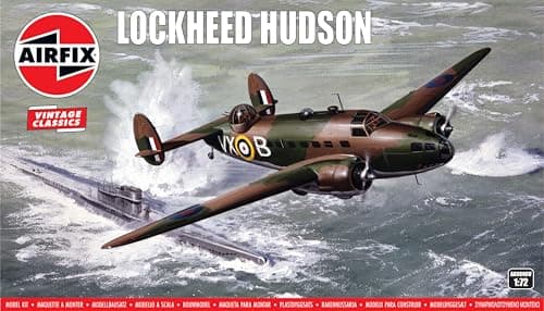 Image of AIRFIX - Vintage Classics Set - A03006V Lockheed Hudson - Plastic Model Aircraft Kits for Adults & Children 8+, Set Includes 85 Pieces - 1:72 Scale Model Aircraft Sets