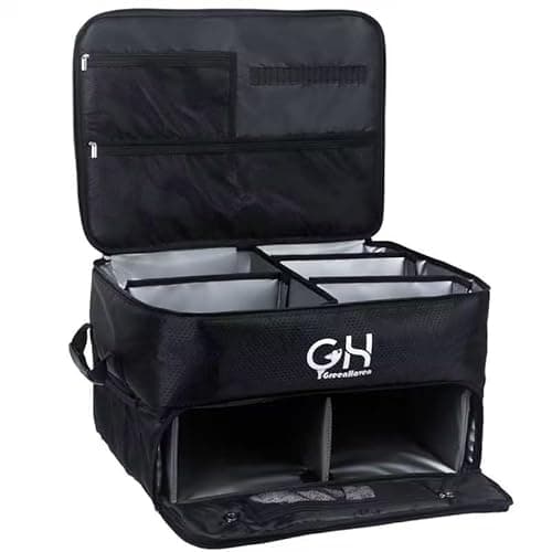 Image of Uniclife Golf Trunk Organizer Waterproof Car Golf Shoes Bag with Separate Ventilated Compartments Large Golf Storage Box for Shoes Golf Balls Tees Clothes Gloves Accessories Golf Gift for Men