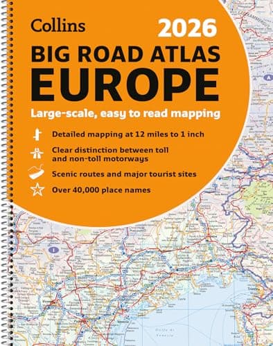 Image of Collins Big Road Atlas Europe 2026 (A3 Spiral): Clear, easy-to-read mapping