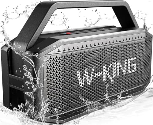 Image of W-KING Bluetooth Speaker Loud-100W Max 60W Portable Speakers Wireless Bluetooth, IPX6 Waterproof Outdoor Big Party Large Speaker Boombox Subwoofer,Exlarge All-Round Bass Passive Radiator/40H/TF/AUX/EQ
