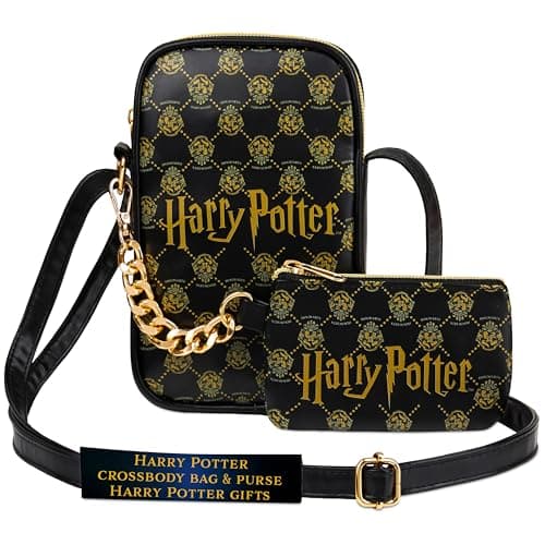 Image of Get Trend Harry Potter Handbag for Girls Teens Women Shoulder Bag and Zipped Coin Purse Hogwarts Cross Body Bag for Shopping Travel Holidays Girls Gifts (Black Harry Potter)