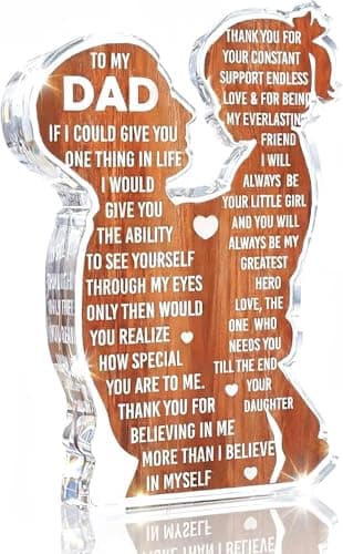 Image of Dad Gifts from Daughter Dad Birthday Gift from Daughter - Christmas Best Dad Ever Gifts Idea Daddy Bpnus New Dad Gift Father's Day Valentines Easter Desk Decor Acrylic Plaque Sign