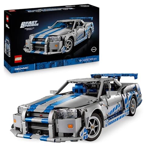 Image of LEGO Technic 2 Fast 2 Furious Nissan Skyline GT-R (R34) Car Model Kit for Adults - incl. a Drift Function, Steering, Suspension & a 6-Cylinder Engine - Collectible Gift for Fans - 42210