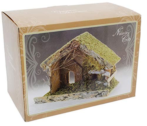 Image of Carousel Home and Gifts Traditional Rustic Stable Barn Christmas Decoration For Nativity Figures