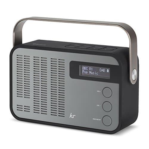 Image of KitSound Classic DAB+/FM Wireless Portable Radio with Bluetooth and Alarm Function, Black/Grey