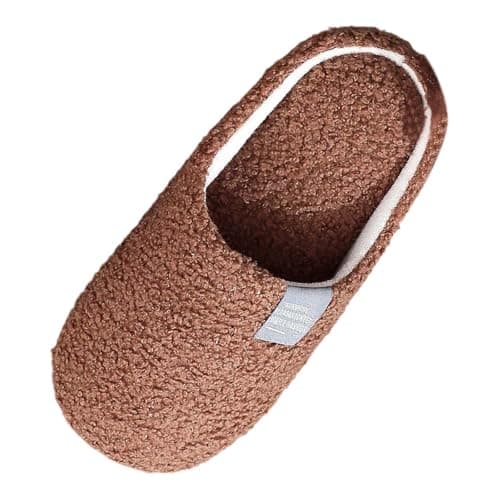 Image of Generisch Matching Soft Sole Slippers for Men and Women Warm Lightweight Quiet Indoor Slippers, brown, 8 UK