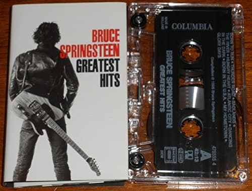 Image of BRUCE SPRINGSTEEN. GREATEST HITS. 1995 18 TRACK AUDIO CASSETTE TAPE WITH FOLD OUT BOOKLET.