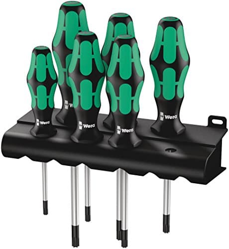 Image of Wera 367/6 TORX® Kraftform screwdriver set with rack, 6pc, 05028062001,Multi-colour,315 x 155 x 40 mm