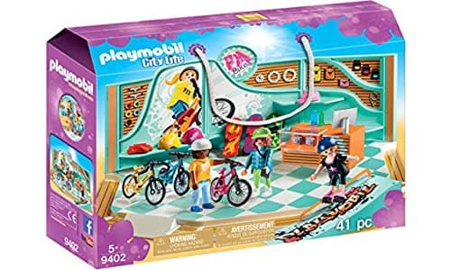 Image of Playmobil 9402 City Life Bike & Skate Shop with Ramp, Fun Imaginative Role-Play, PlaySets Suitable for Children Ages 4+