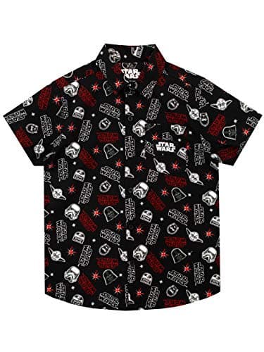 Image of Star Wars Boys Shirt Darth Vader Stormtrooper and Yoda Black 3-4 Years