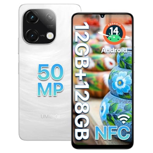 Image of UMIDIGI Mobile Phones NFC,12GB(6+6)+128GB/2TB TF Smartphone Android, 6.75" HD+90Hz Phone Unlocked, 50MP Camera, Bluetooth 5.4, 5000mAh, Smart Phone 4G Dual SIM, Face ID/F ingerprint/GPS/OTG, G9C White