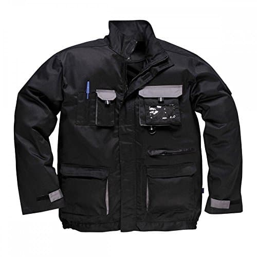 Image of Portwest Texo Contrast Jacket, Size: S, Colour: Black, TX10BKRS