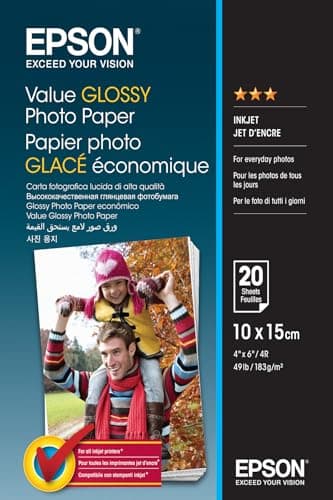 Image of Epson Value | Glossy Photo Paper 10x15cm (6x4 inch) | 20 Sheet | 183gsm - C13S400037