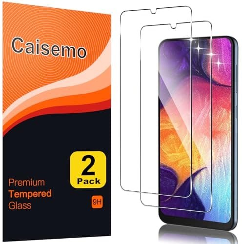 Image of Caisemo (2 Pack For Samsung Galaxy A50 Tempered Glass Screen Protector,9H Hardness, Anti Scartch,Soft Touch