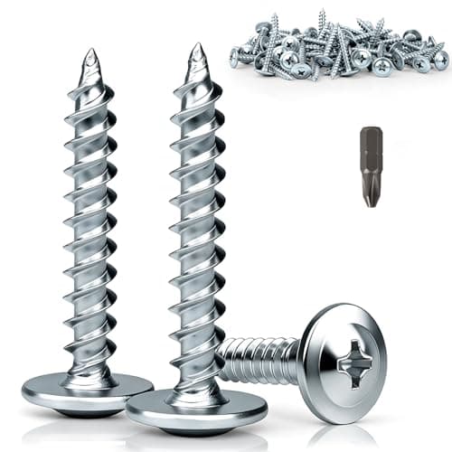 Image of qjuwhua 110 Pcs Phillips Wafer Head Self Tapping Wood Screws M4.2x16mm Pan Head Screws Galvanised Round Dome Modified Truss Head Self Drilling Screw for Wood Aluminum Plastic Metal Pasterboard Silver