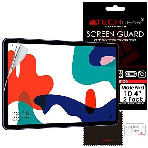 Image of TECHGEAR [Pack of 2 Screen Protectors for Huawei MatePad 10.4 - Ultra Clear Screen Protector Guard Cover + Screen Cleaning Cloth & Applicator Card