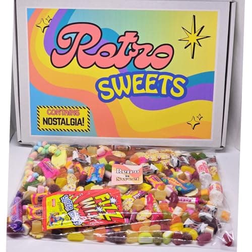Image of Retro Sweets personalised Gift Box – Classic Old School Sweet Selection Hamper – Nostalgic Pick and Mix Candy Gift for Birthdays, Christmas, Parties, Thank You Gifts
