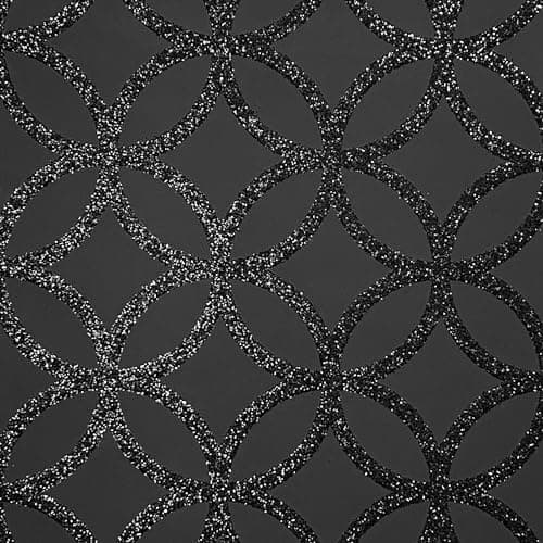 Image of Arthouse | Sequin Geo Black Wallpaper | Sparkly Glitter Geo Design on Matt Black Background | Paste The Paper Method | 600 x 53cm